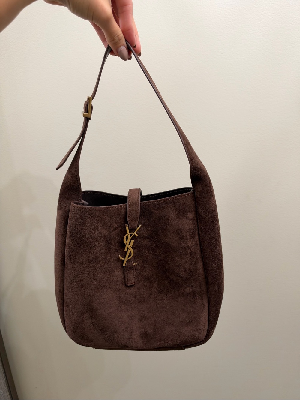 Saint Laurent Brown Suede Shoulder Bag